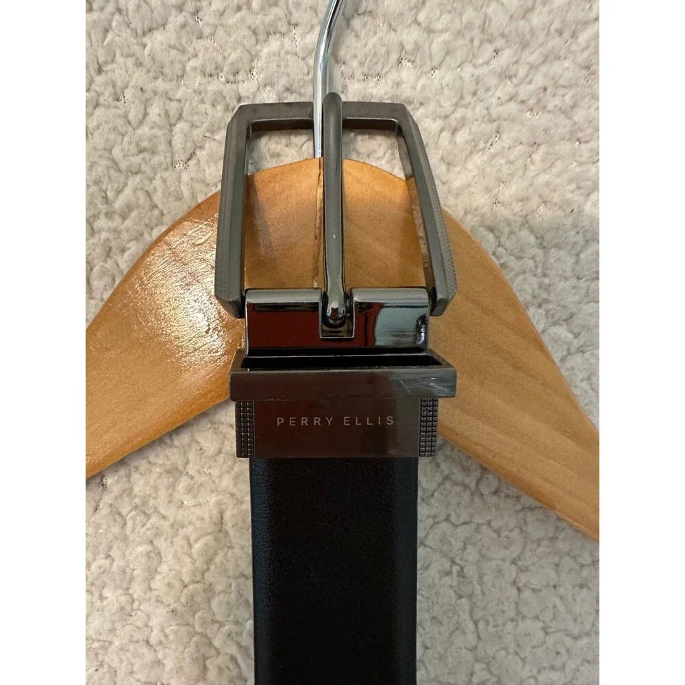 Perry Ellis Portfolio Men's Leather  Belt‎ Black  Size 36